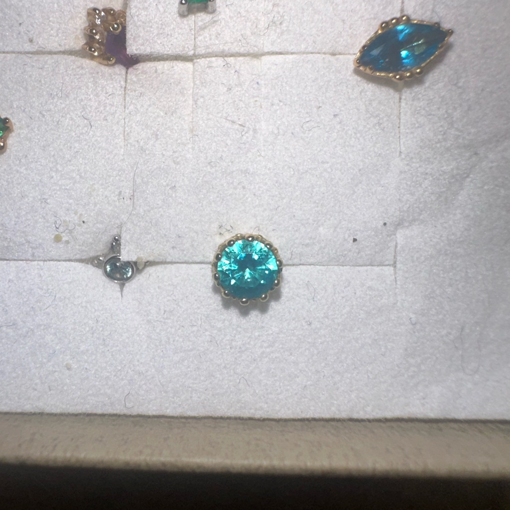 14k Solid Gold Bvla Swarovski Mint Turquoise Threadless End